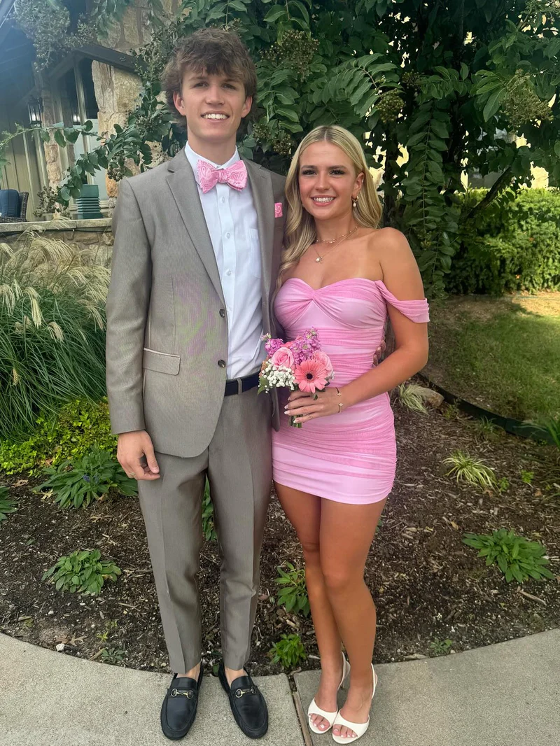 Classy Off The Shoulder Chiffon Pleated Sheath Mini Birthday Dress,Pink Short Graduation Homecoming Dress SP2873