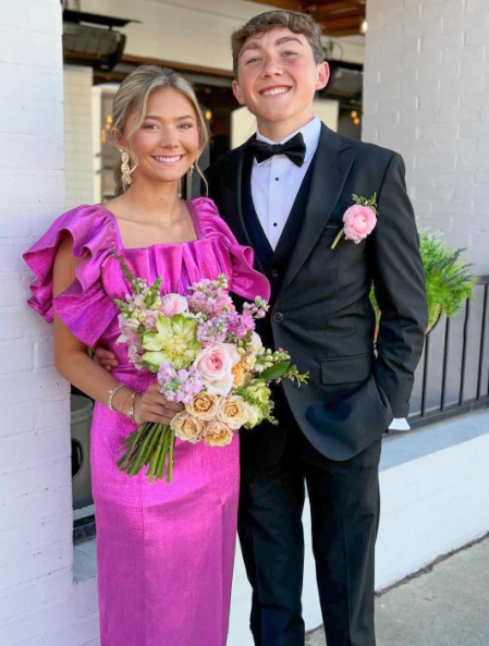 Square Neck Flutter Sleeve Hot Pink Long Prom Dress Evening Dress With Split  Y2981