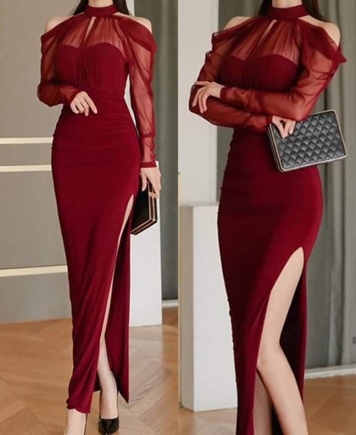 Women Mermaid Long Dress Sexy Off Shoulder High Waist Mesh Slit Bodycon Elegant Fashion Corset Party Evening Dress Y5526