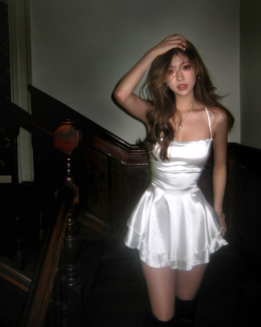 Simple White Satin Backless Short Party Dress Homecoming Dress Y8911