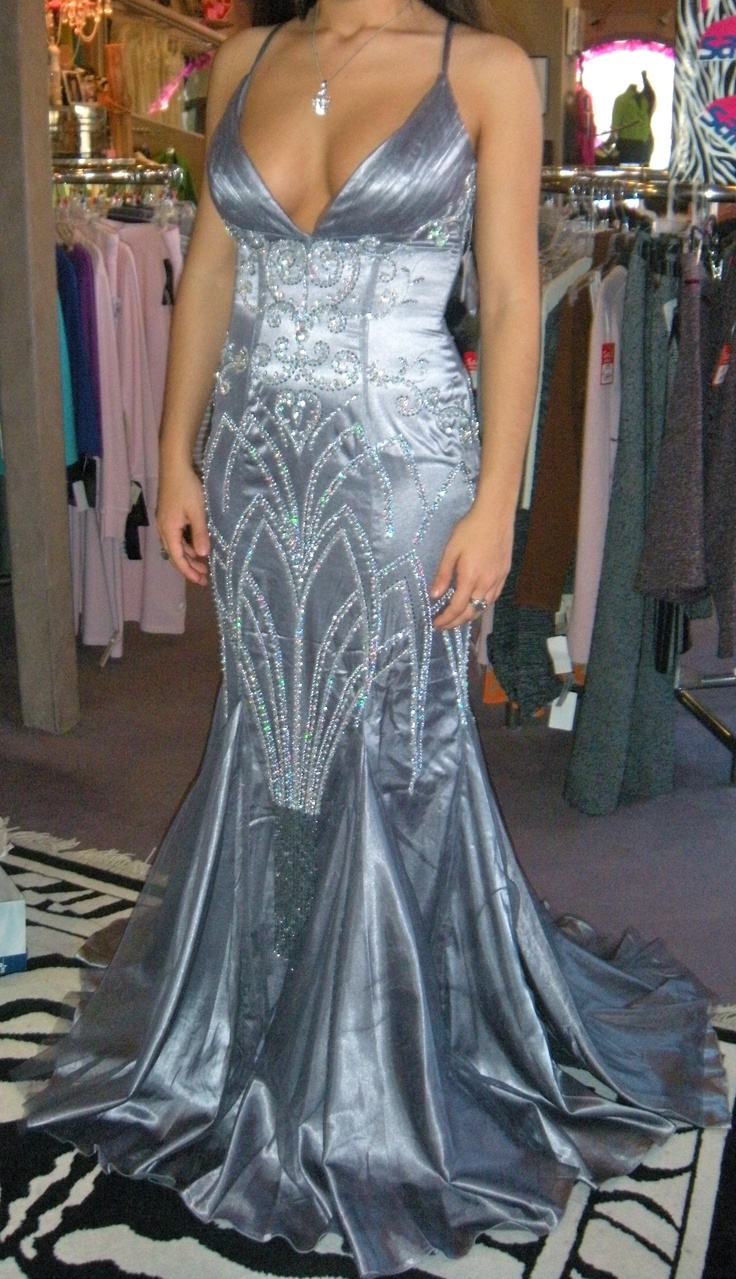 Fashion Spaghetti Straps V Neck Satin Beaded Mermaid Long Evening Dress Formal Party Dress SP2106