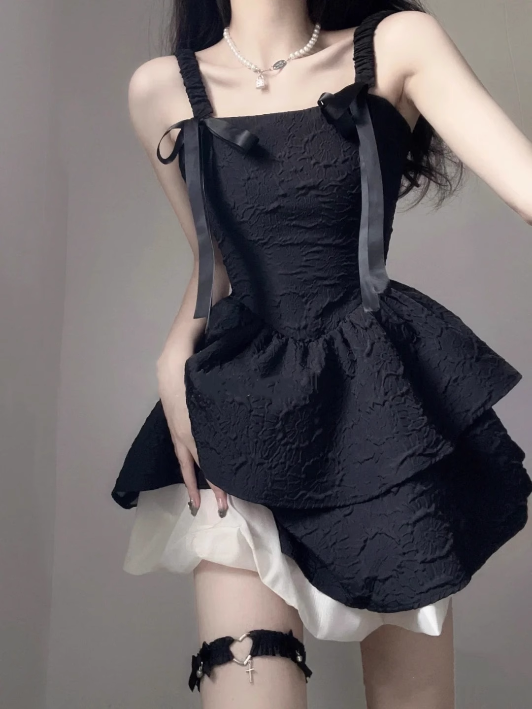 Pretty Black Satin A Line Short Birthday Dress Homecoming Dress With Bow Y9030