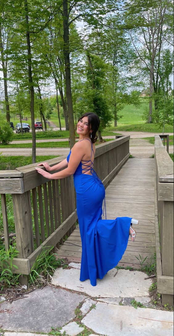 Royal Blue Mermaid Long Prom Dress,Elegant Evening Dress  Y7228