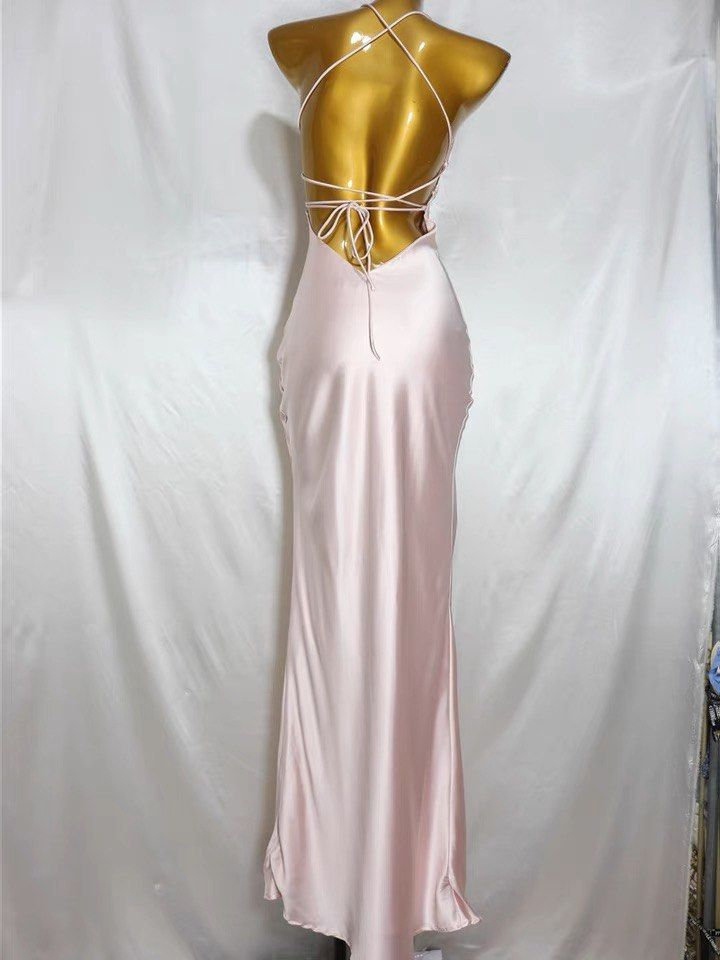 Sexy Birthday Dresses Pink Halter Prom Dresses Birthday Outfits Y6423