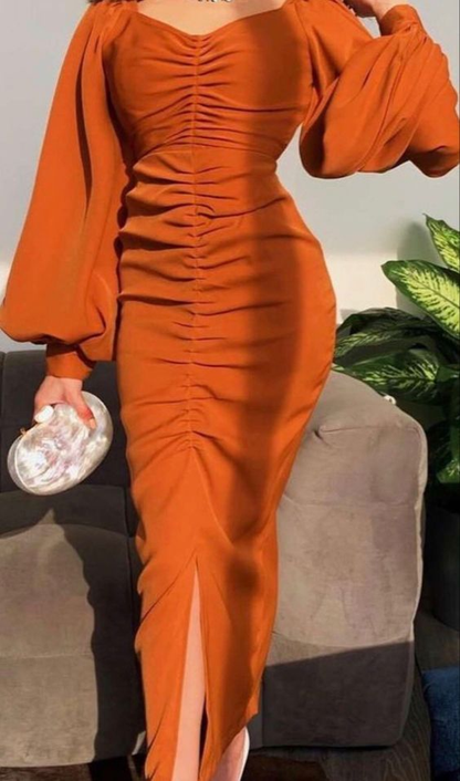 Chic Orange Tight Prom Dress Party Dress Y5649