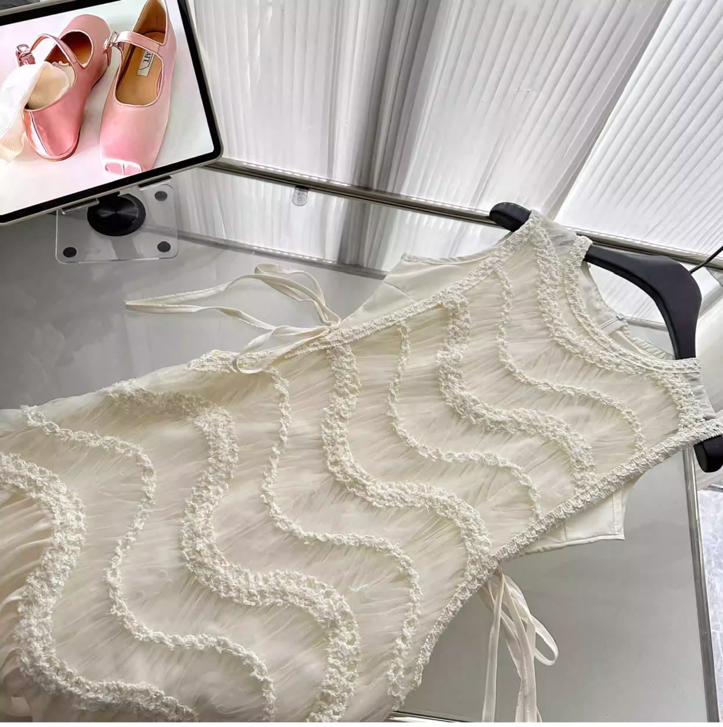 Classy Sleeveless Off White Chiffon Mermaid Long Party Dress Prom Gown SP1998