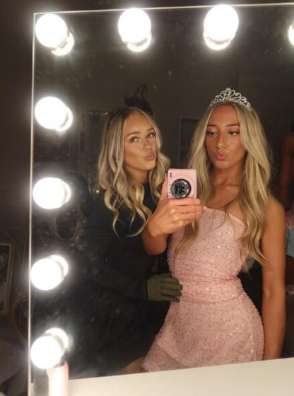 Sparkly Pink Strapless Sequin A Line Short Homecoming Dress,Formal Mini 19th Birthday Outfits SP3296