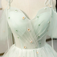 Simple Sweetheart Neck Tulle Short Dresses, Puffy Green Homecoming Dresses,Y2409