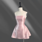 Simple Pink A Line Mini Bridal Dress Homecoming Dress Y8800