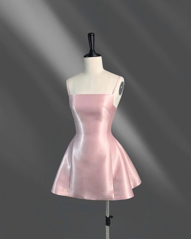 Simple Pink A Line Mini Bridal Dress Homecoming Dress Y8800