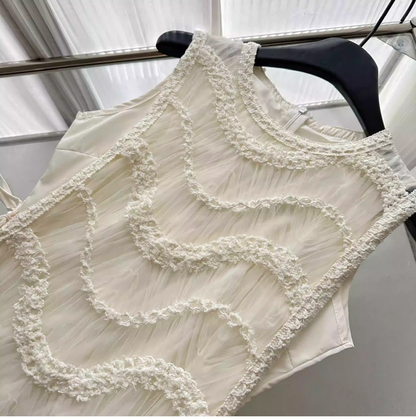 Classy Sleeveless Off White Chiffon Mermaid Long Party Dress Prom Gown SP1998