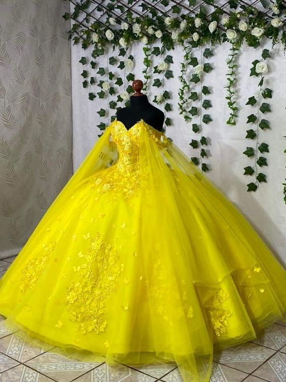 Yellow Princess Quinceanera Dress Ball Gown, Sweet 16 Dresses Y6574