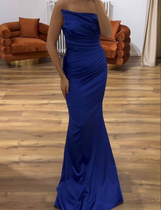 Elegant Royal Blue Mermaid Evening Dress,Pageant Dress  Y7061