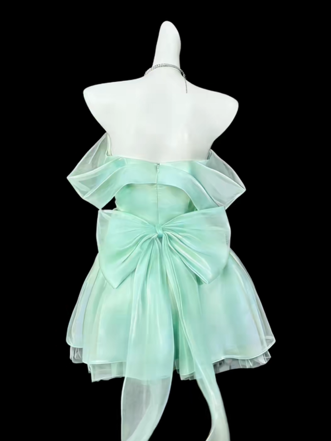 Elegant Green Off The Tulle A Line Short Graduation Homecoming Dress,Mini Prom Dress SP3516