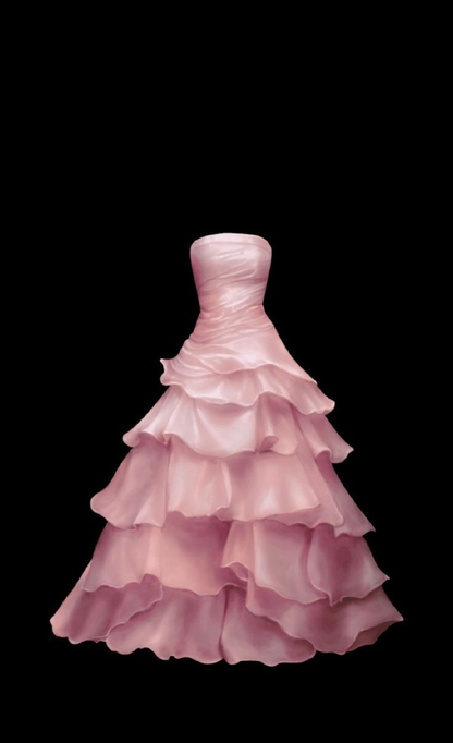 Sexy Strapless A Line Ruffle Long Prom Dress White Layered Wedding Dress Y8749