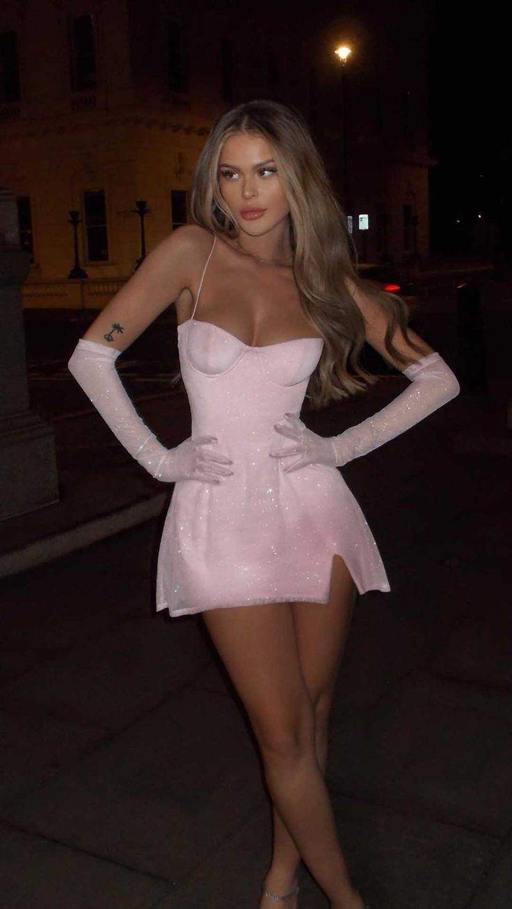 Glamorous Spaghetti Straps A Line Sequin Cocktail Dress Pink Homecoming Dress Y8873