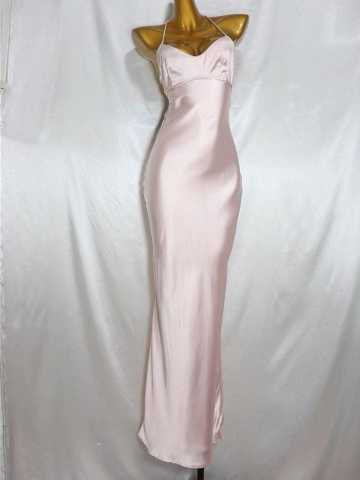 Sexy Birthday Dresses Pink Halter Prom Dresses Birthday Outfits Y6423