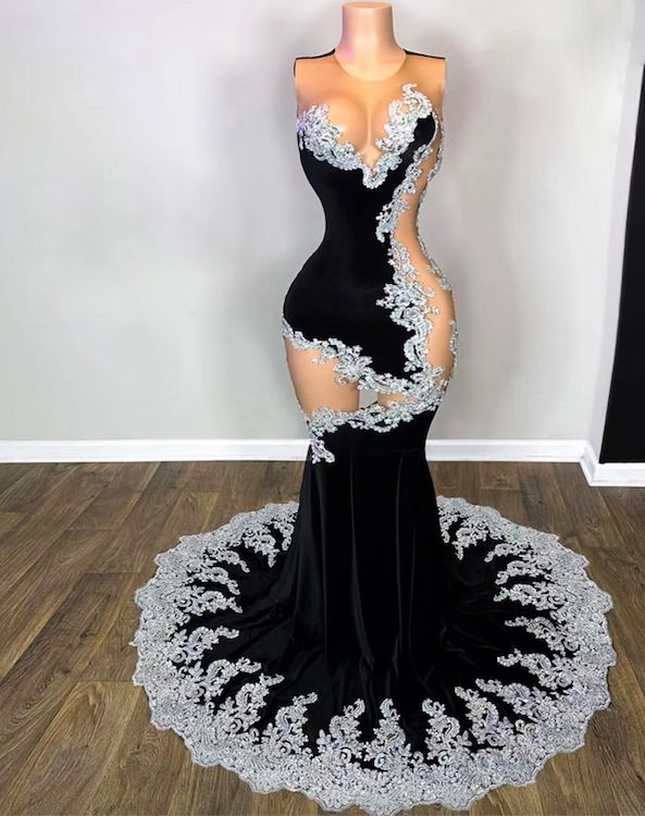 Black Prom Dresses, Sexy Formal Dresses, Lace Applique Evening Dresses, Formal Occasion Dresses Y5988