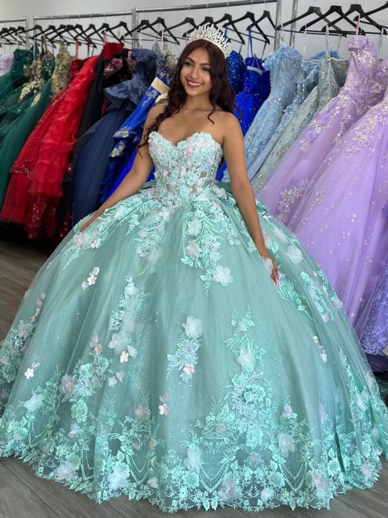 Sage Quinceanera Dress Ball Gown Sweet 16 Dress  Y7036