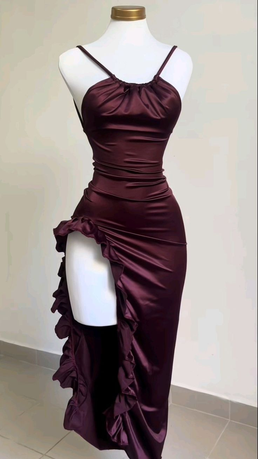 Chic Burgundy Tight Short Prom Dress,Fashion Party Gown Y7413