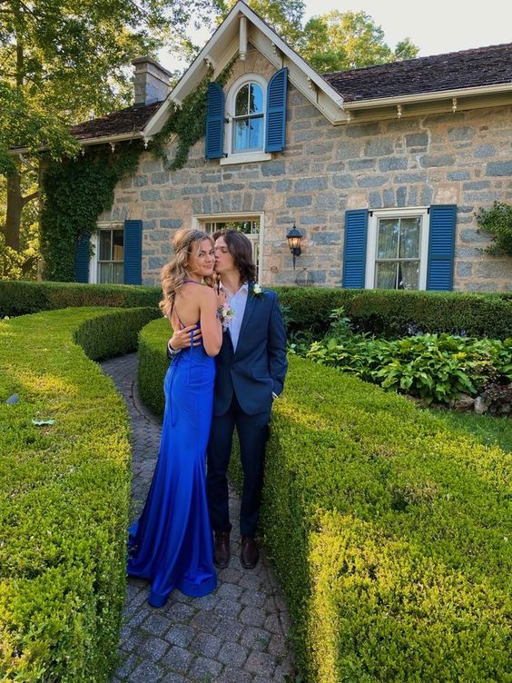 Elegant Royal Blue Sheath Prom Dress,Classy Royal Blue Evening Dress Y4085