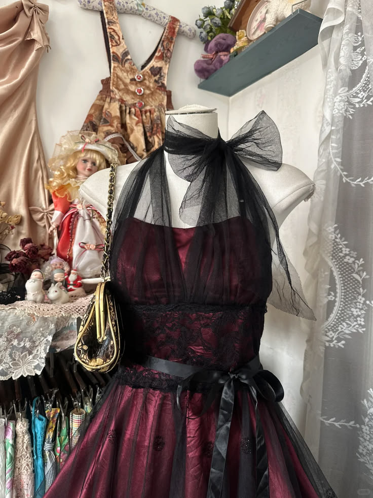 Vintage Burgundy Halter Satin Tulle Short Graduation Homecoming Dress Cocktail Dress SP3700
