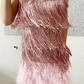 Women Sexy Feather Sparkly Tassel Dress Pink Sequin Fringe Dance Flapper Dress Summer Formal Dress,Pink Homecoming Dress ,Y2470