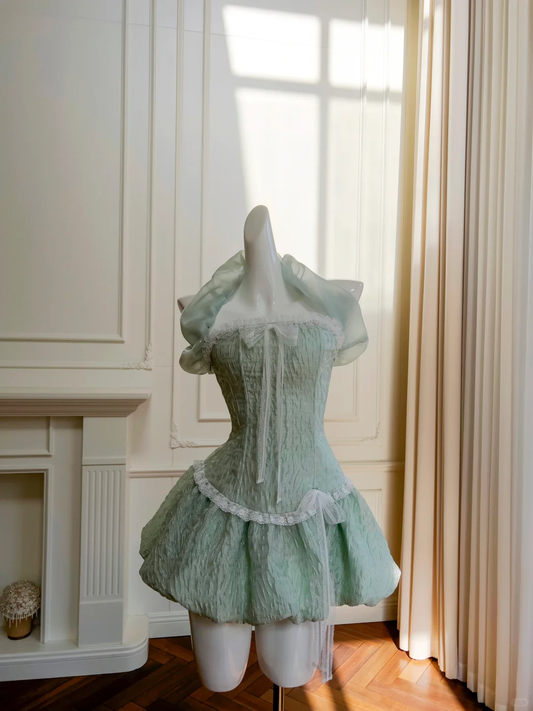 Cute Light Green A Line 7th Grade Homecoming Dress Mini Party Dress Y8978