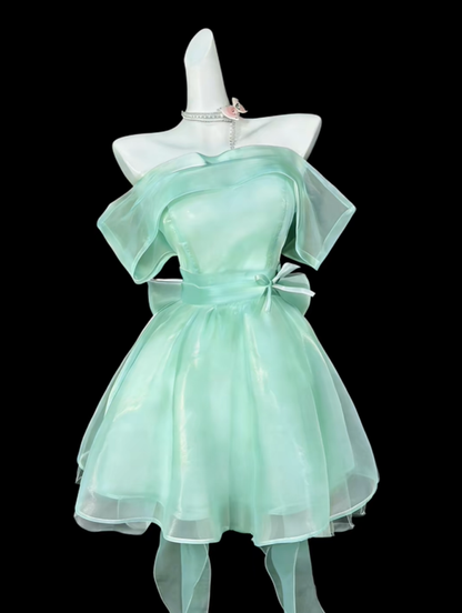 Elegant Green Off The Tulle A Line Short Graduation Homecoming Dress,Mini Prom Dress SP3516