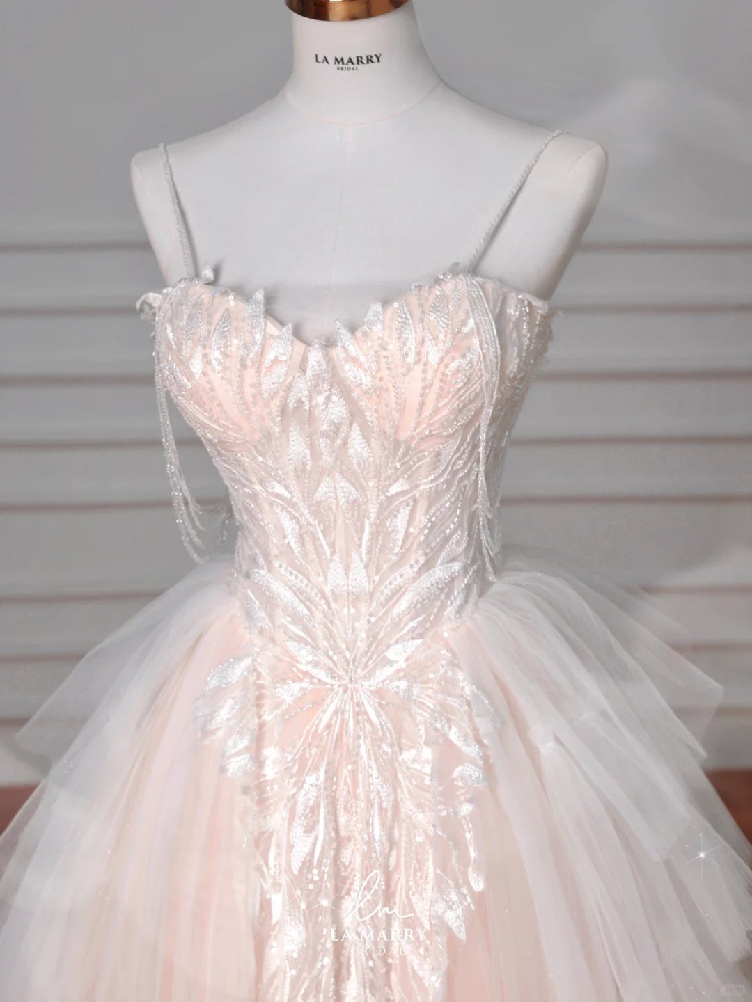 Classy Light Pink Tulle A Line Formal Long Prom Dress Evening Dress Y8623