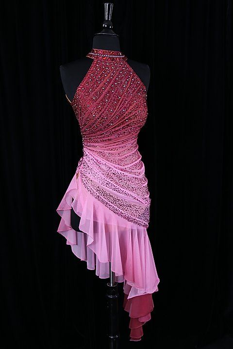 Classy Sleeveless Ombre Chiffon Beaded Ruffles Short Homecoming Dress Cocktail Dress SP3022