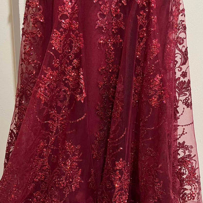 Charming Red Mermaid Lace Appliques Prom Dress,Evening Dress,Winter Dance Dress Y4345