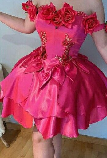 Vintage Hot Pink Satin 3D Floral Short Homecoming Dress Birthday Dress SP3781
