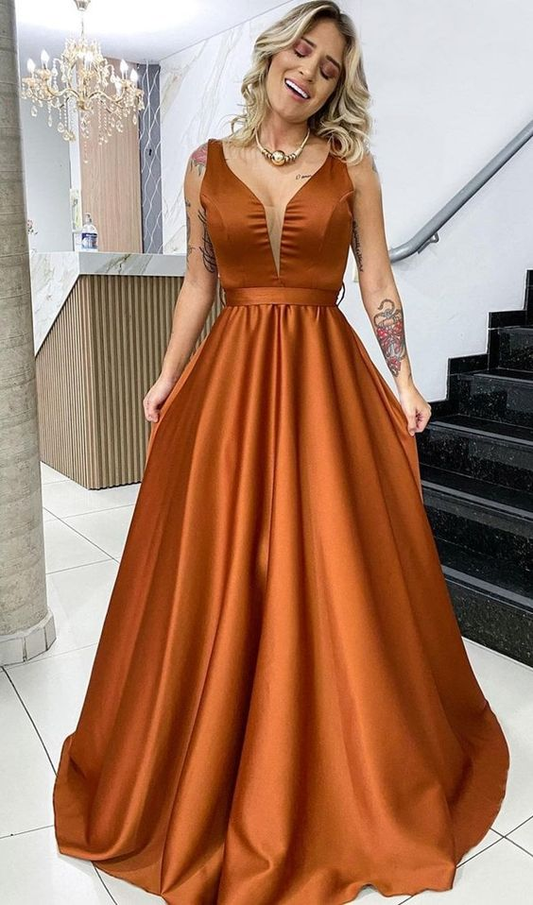 Burnt Orange bridesmaid dresses, African women clothing, Bridal party dress, Maxi prom dress, Graduation dress Y5150