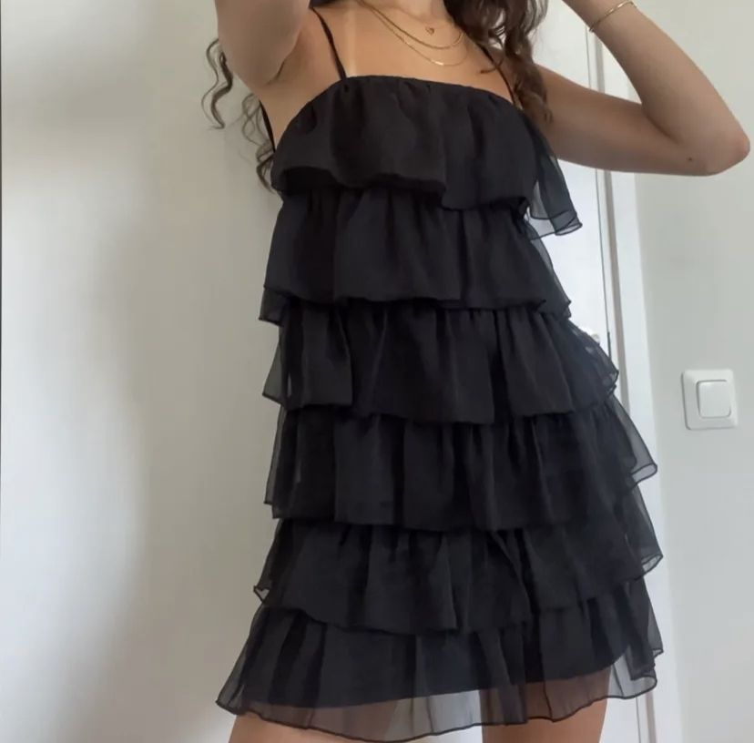 Black Tulle Layered Homecoming Dress,Black Graduation Dress Y2297