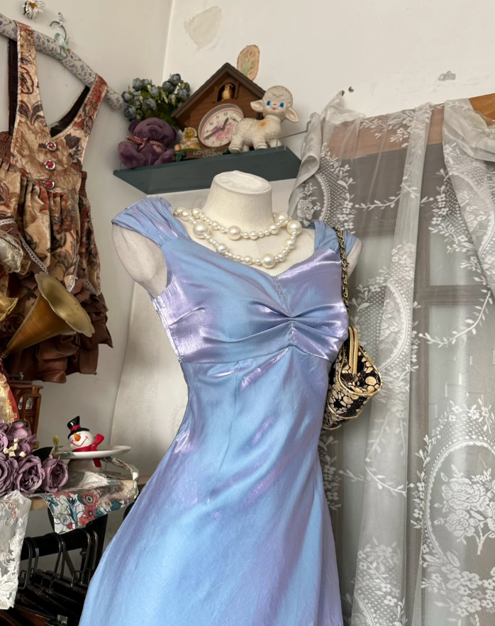 Elegant Sleeveless Purple Satin Mermaid Long Party Dress Formal Wedding Guest Dress SP1871