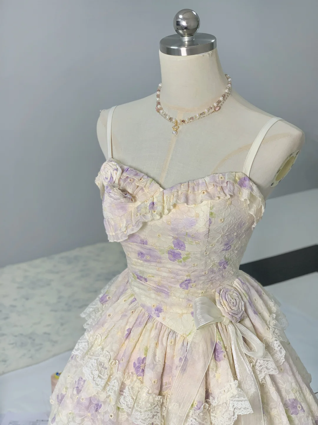 Cute Spaghetti Straps Lace Print Floral Short Formal Birthday Outfits Homecoming Dress Y9405
