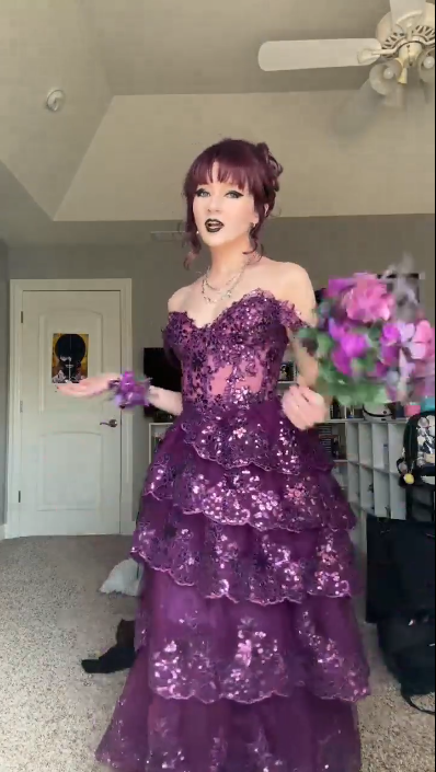 Charming Purple Tulle Sequin Appliques Layered Long Party Dress Off The Shoulder Prom Gowns SP4257