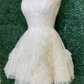 Ivory Straps A-line Short Ruffles Homecoming Dress Y2778