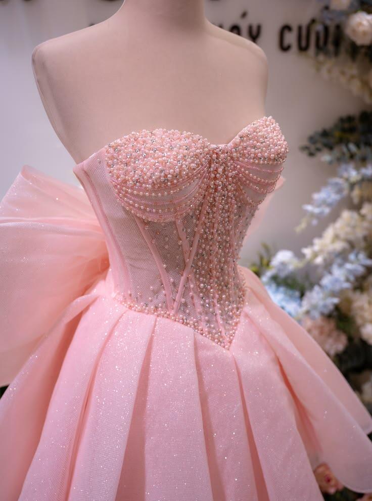 Glitter Pink Sweetheart Neck Tulle Beaded A Line Short Birthday Outfits Homecoming Dress With Bow SP3465