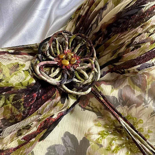 Vintage Green Chiffon Print Floral Beaded Mermaid Prom Dress Spaghetti Straps Birthday Party Dress Y9732