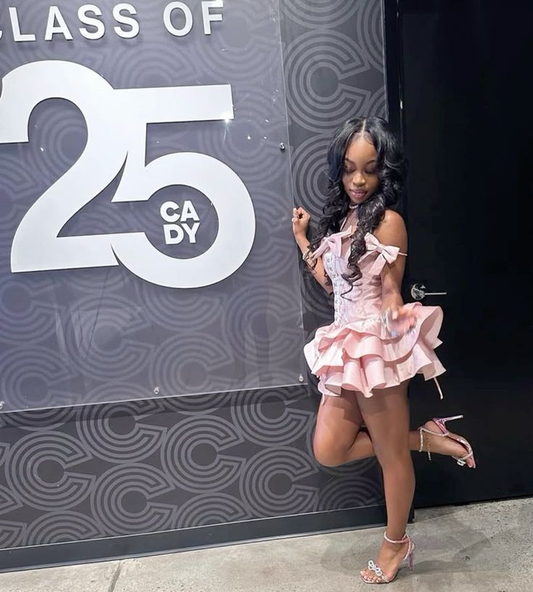 Charming Spaghetti Straps Layered A Line Homecoming Dress Pink Birthday Dress  Y9026