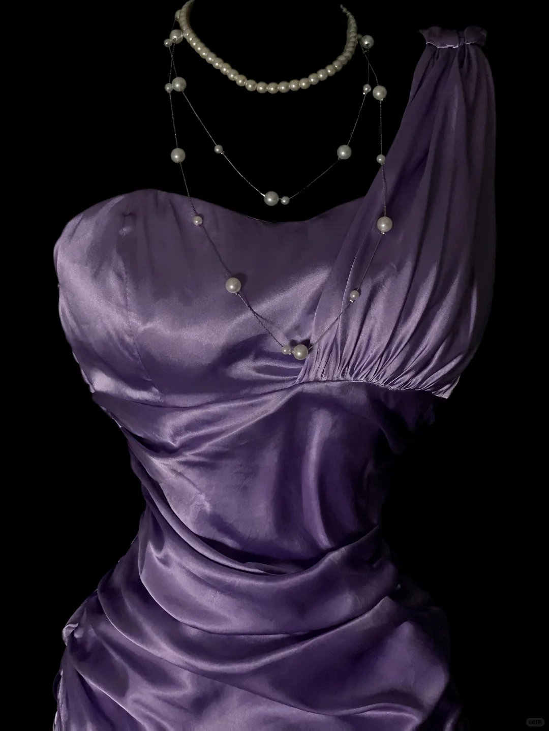 Elegant Purple Satin Pleated Mermaid Long Party Dress One Shoulder Long Birthday Prom Dresses SP4080