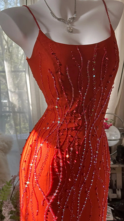 Beautiful  Exquisite Beaded Long Chiffon Evening Gown Birthday Party Gown Prom Dress Y9774