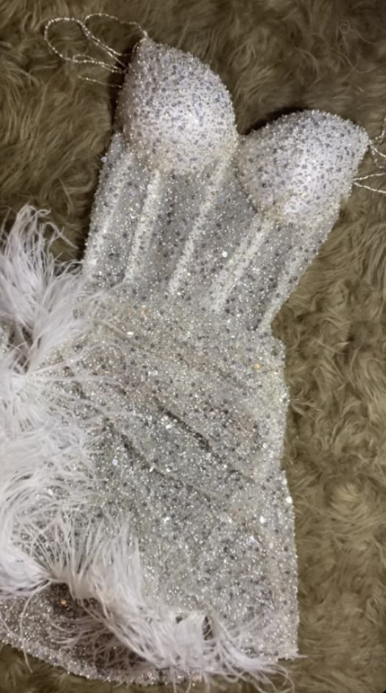 Classy Spaghetti Straps White Sequin Feathers Short Homecoming Dress Birthday Outfits SP3335