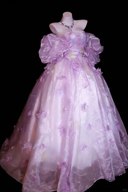 Classy Ball Gown Lilac Off The Shoulder Organza Beaded Appliques Birthday Quinceanera Dress Sweet 16 Dress SP2040