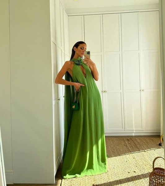 Simple Green Long Prom Dress,Green Maxi Dress  Y7091