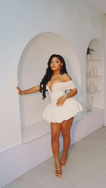 Classy Off The Shoulder White Satin A Line Short 9th Grade Homecoming Dress Birthday Outfits SP2467