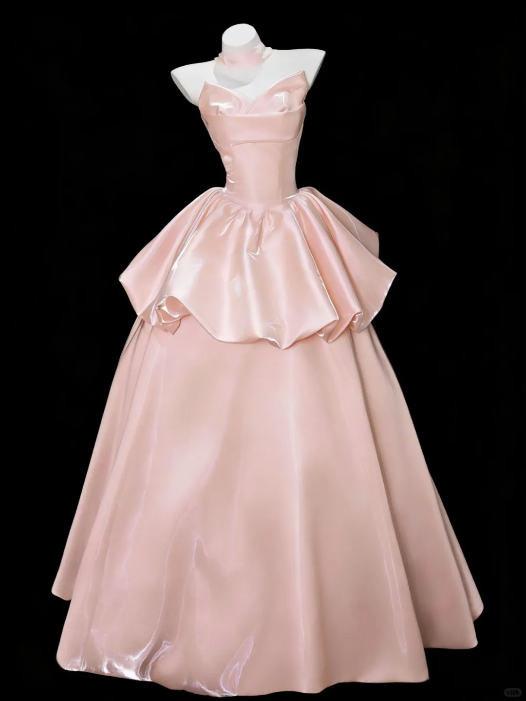 Pretty Strapless Pink Satin A Line Long Party Dress Prom Dress SP2541