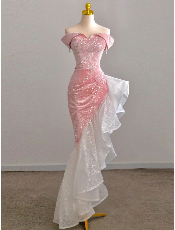 Off Shoulder Mermaid / Trumpet Prom Dresses Party Dress Evening Party Floor Length  Y6941